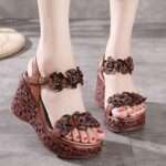 Women's wedge high-heeled sandals, Balanced Heel – RV708 - Image 2