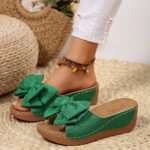 Women’s Wedge Heel Platform Slippers, Wide Strap, Sandal & Slipper – RV30082 - Image 5