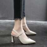 Women’s sandals, new design, chunky heel, one-strap closed toe, Pencil Heel – RV1480 - Image 4