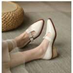 Retro buckle pointed-toe single shoes, new spring/summer style soft, Style Shoes – RV2584 - Image 2