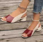 Women’s mid-heel chunky heel sandals, Box Heel – RV1537 - Image 2
