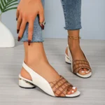 Women’s mid-heel chunky heel sandals, Box Heel – RV1537 - Image 3