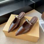 French-style closed-toe metal wedge heel semi-slippers for women, Style Shoes – RV2554 - Image 3