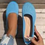 Flat Round Toe Slip-on Low Mouth Women’s Shoes, Canvas & Loafer – DS132 - Image 5