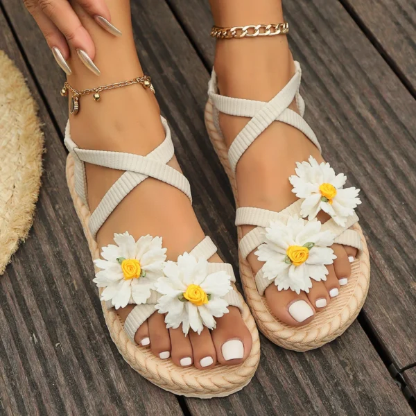 New summer trendy cross-strap floral sandals for women, Sandal & Slipper – RV30098