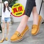 New cross-border genuine leather hollow-out thick-soled platform Women shoes, Canvas & Loafer – DS140 - Image 5