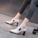 Women's chunky heeled single shoes, new spring style, Korean style, Style Shoes – RV2598 - Image 2