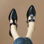 Retro buckle pointed-toe single shoes, new spring/summer style soft, Style Shoes – RV2584 - Image 3
