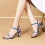 Non-Rubbing Mid-Heel Sandals, Petite Women’s Sandals, Pencil Heel – RV1472 - Image 3